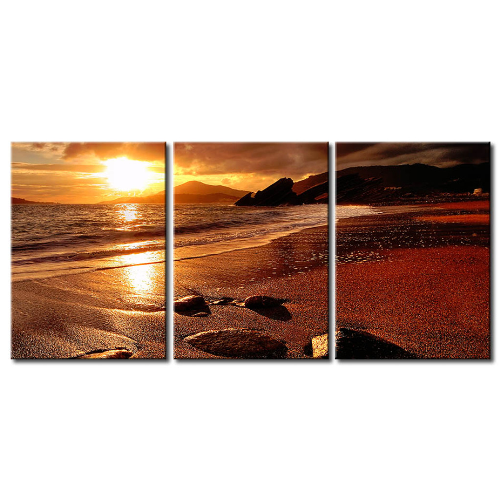 Pintura Pôr-do-sol Na Praia