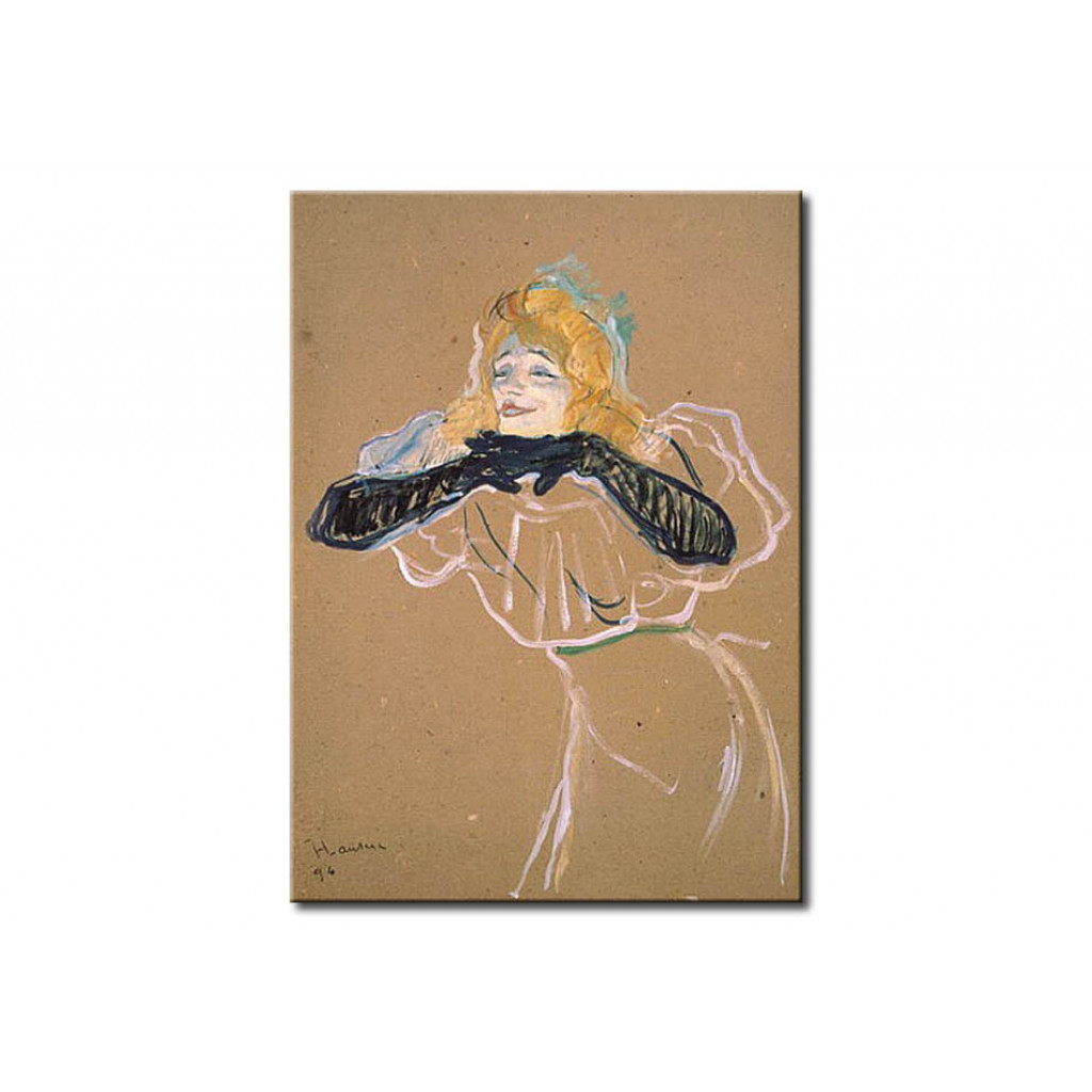 Schilderij  Henri De Toulouse-Lautrec: Yvette Guilbert