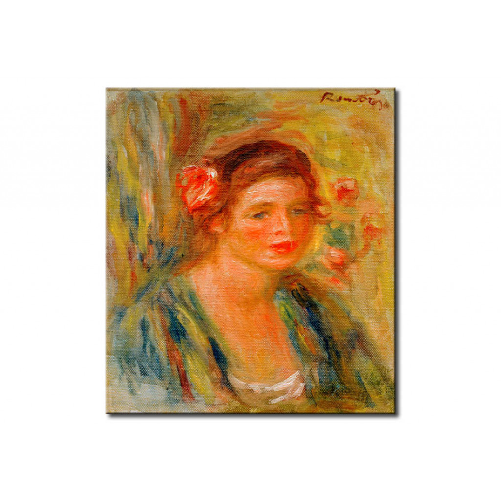 Schilderij  Pierre-Auguste Renoir: Tete De Jeune Femme (Portrait De Gabrielle)