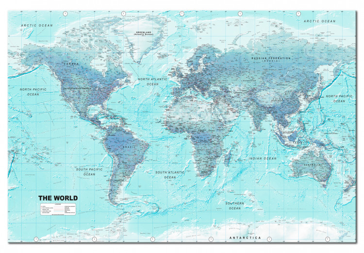 Ozdobna tablica korkowa Mapa świata: Błękitny świat [Mapa korkowa] 98030 additionalImage 2
