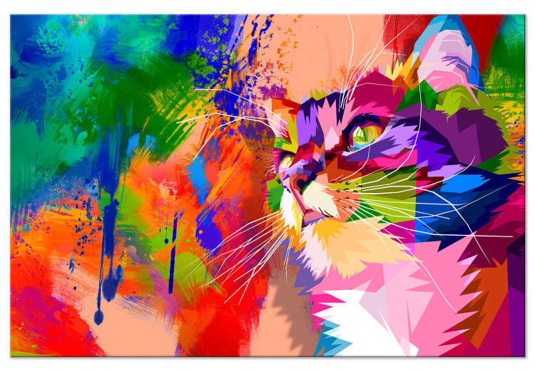 Quadro su tela Colourful Cat (1 Part) Wide 108240
