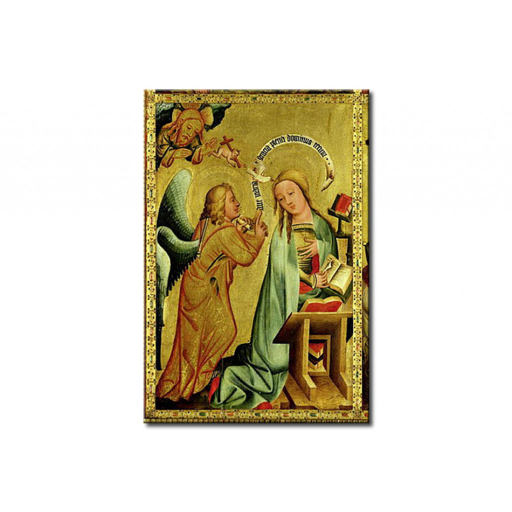 Schilderij  Master Bertram: The Annunciation From The High Altar Of St. Peter's In Hamburg, The Grabower Altar