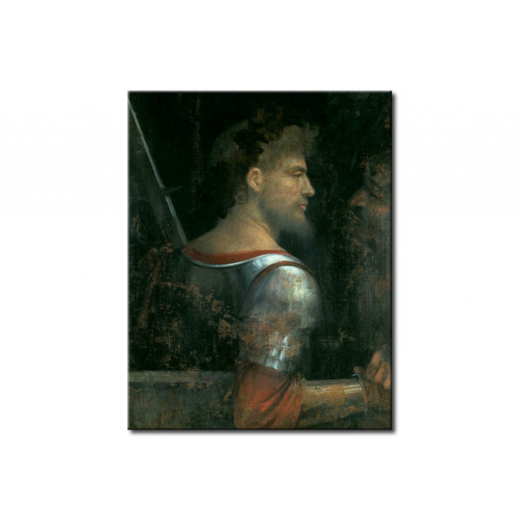 Schilderij  Giorgione: Portrait Of A Warrior With An Old Man