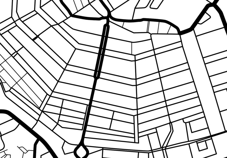 Obraz Ulice Amsterdamu - czarno-biała, linearna mapa holenderskiego miasta 116340 additionalImage 5