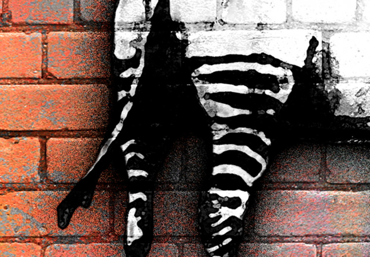 Bild auf Leinwand Zebra Wash - Graphic Street Art auf abstrakten, bunten Ziegelstein 118540 additionalImage 5