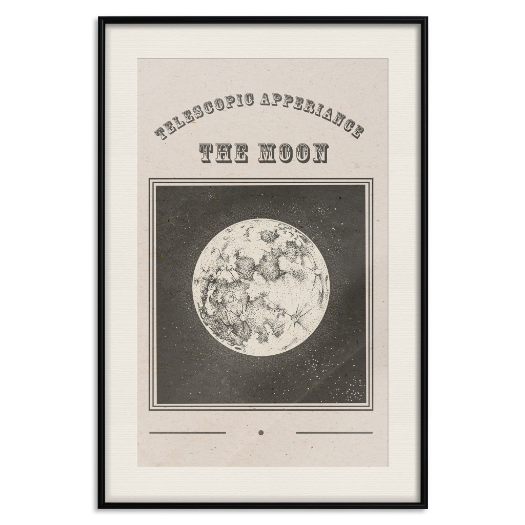 Plakat: Widok Księżyca - Ilustracja Stylizowana Na Starą Rycinę Z Albumu