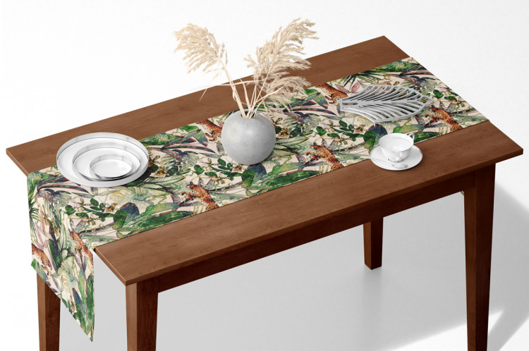 Tischläufer modern Savannah parchment cheetahs Tischläufer - dekorativ - vegetation, - background tropical beige bimago on
