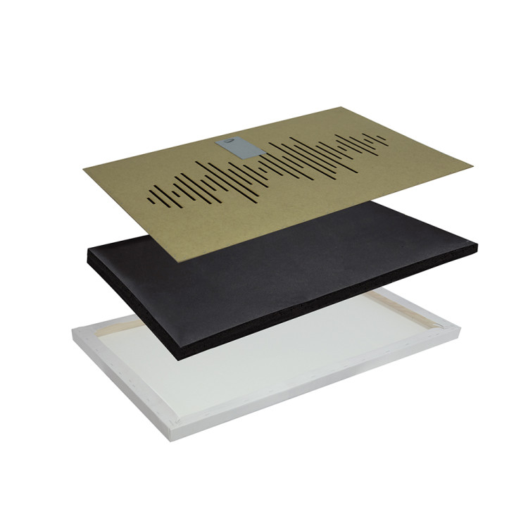 Quadro em tela Painted Abstraction - Light Beige Composition With an Accent of Gold and Bronze 148440 additionalImage 8