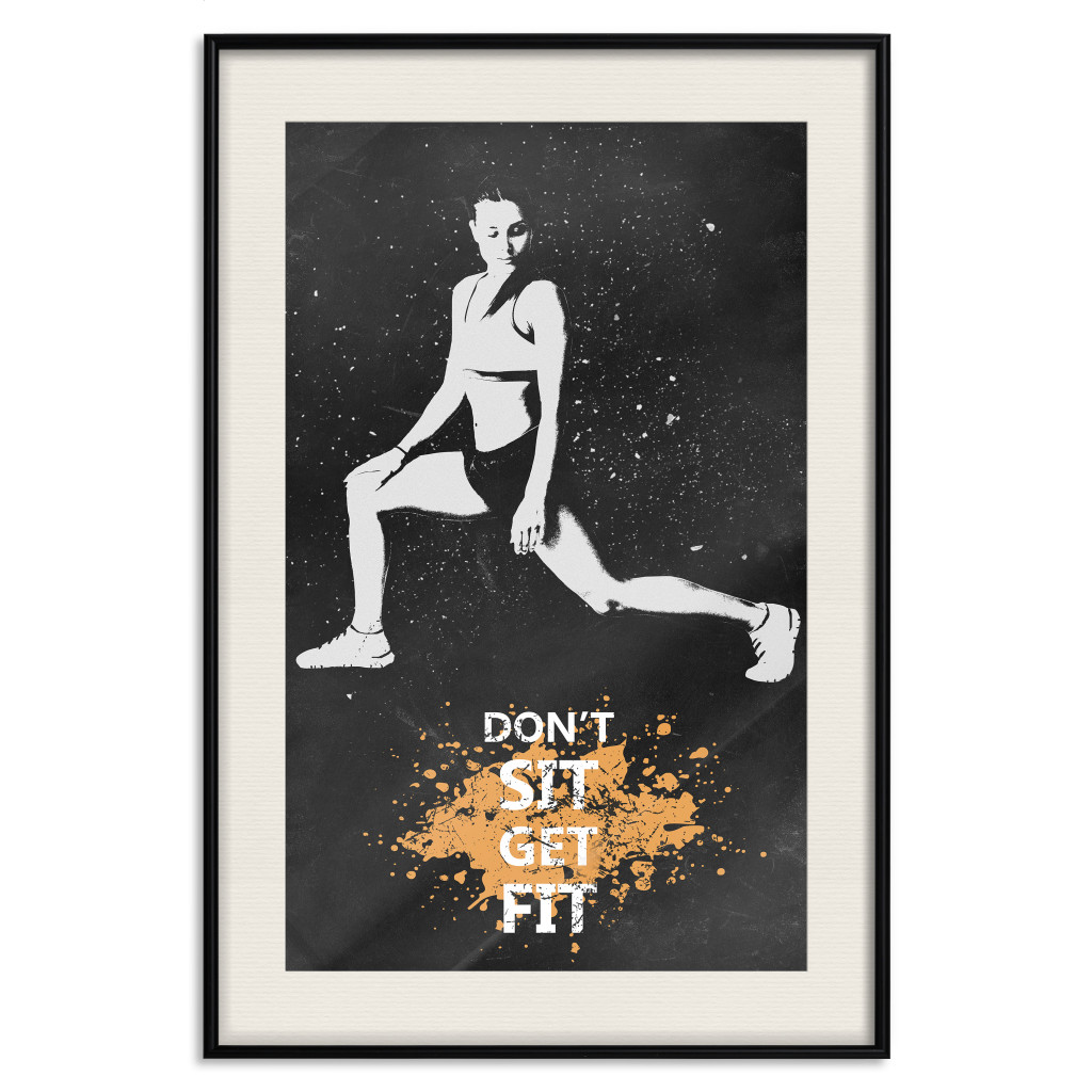 Poster Decorativo Girl In A Sports Outfit - Motivational Slogan With A Woman Warming Up