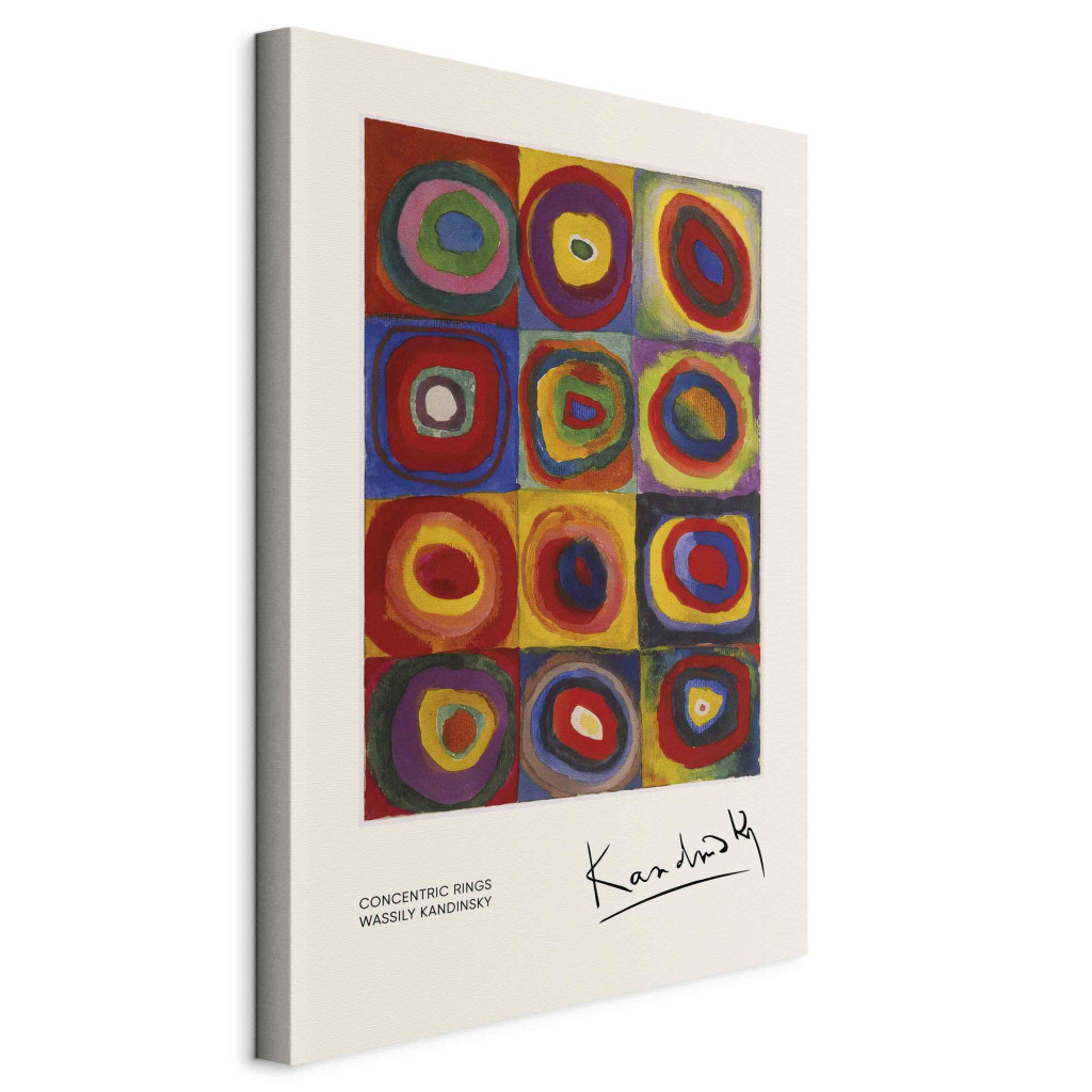 Duży Obraz XXL Studium Barw - Kwadraty Z Koncentrycznymi Okręgami Kandinsky’ego [Large Format]