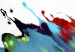 Tableau contemporain Tempête de couleurs (3 pièces) - Abstraction colorée sur fond blanc 47040 additionalThumb 5