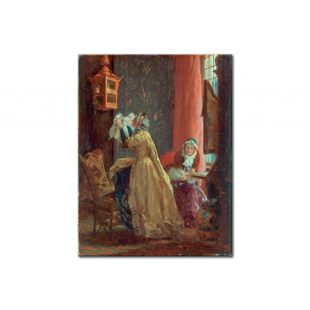 Schilderij  Adolph Von Menzel: In The Boudoir