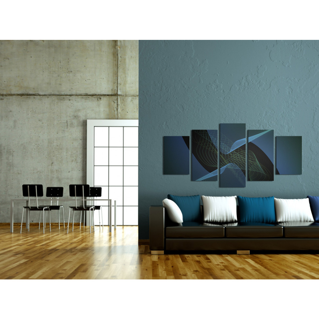 Obraz Niebieska Przestrzeń  - Modernistyczna Grafika Lejów I Sieci Powiązań