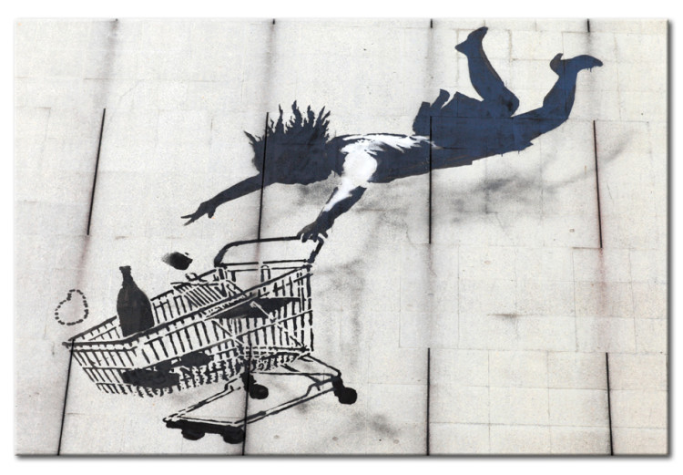Obraz Upadająca kobieta z wózkiem na zakupy (Banksy) 58940