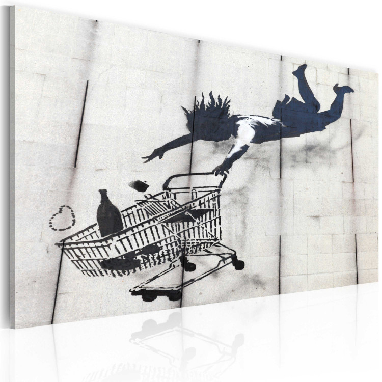 Canvas Falling woman with supermarket trolley (Banksy) 58940 additionalImage 2
