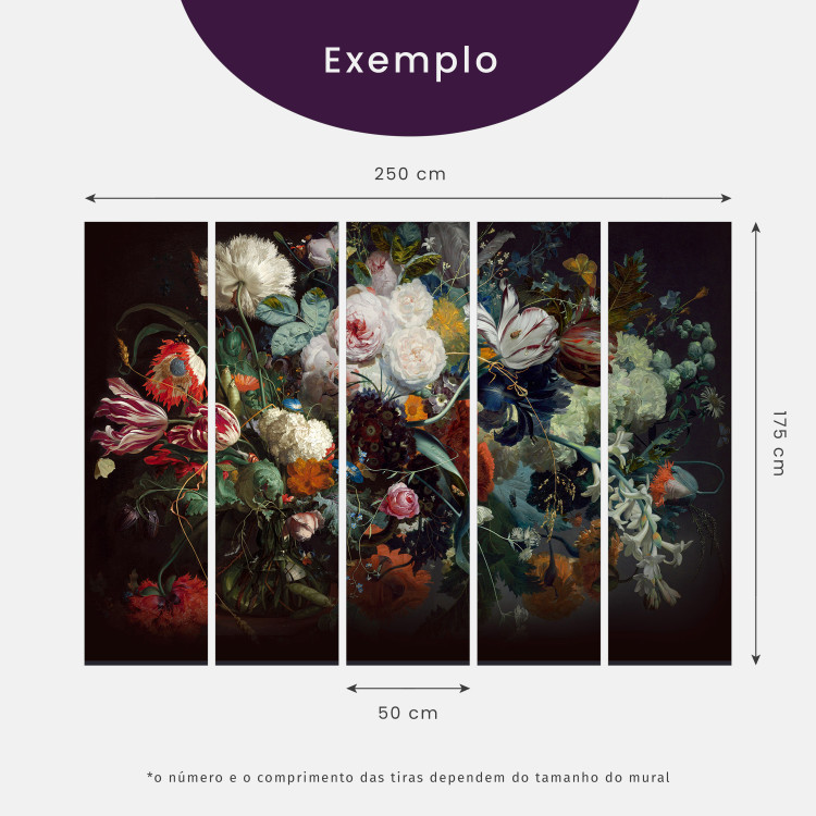 Fotomural Abstração Vegetal - motivo de flores de lírio em um fundo de padrões fantasiosos 81940 additionalImage 10