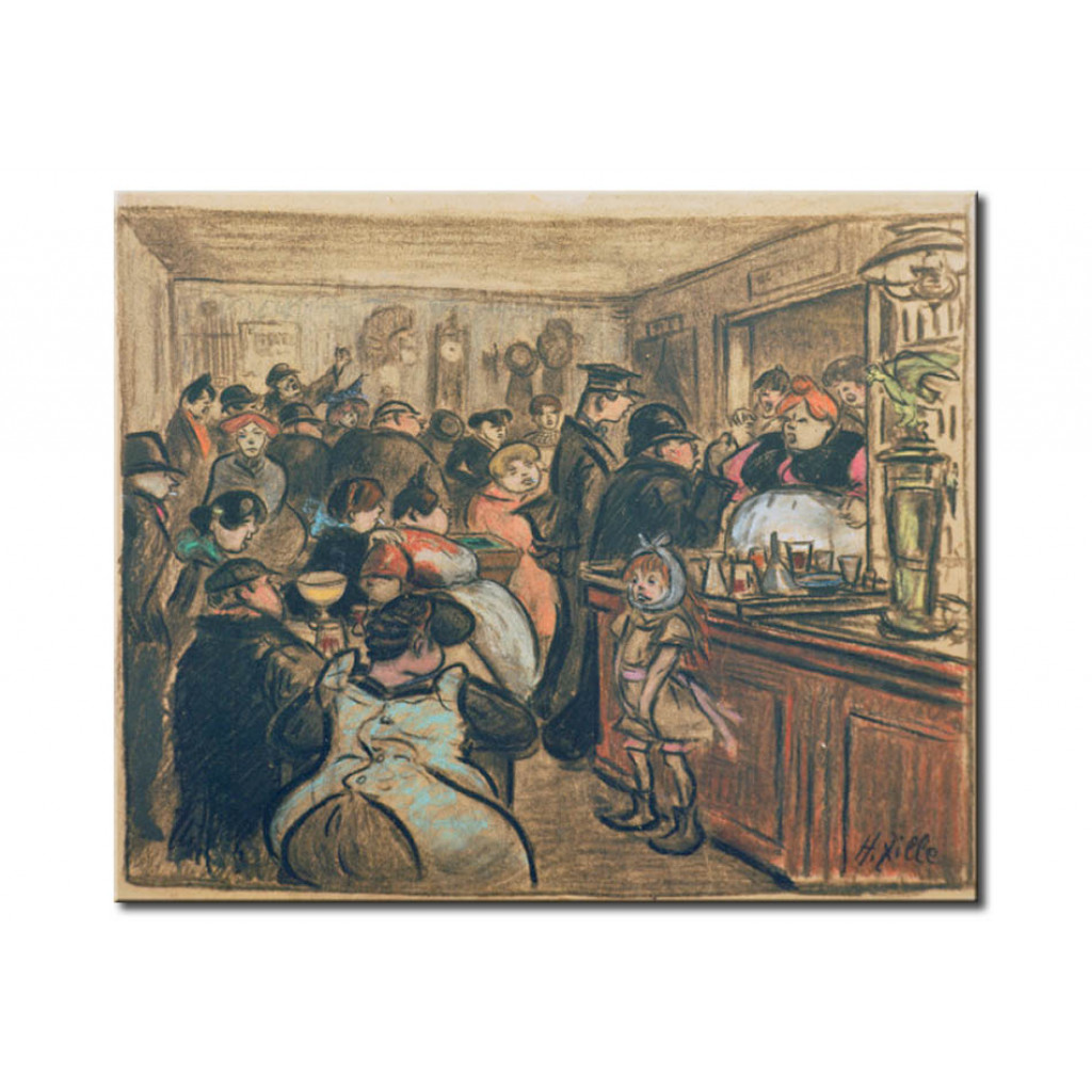 Schilderij  Heinrich Zille: Krach In Der Destille