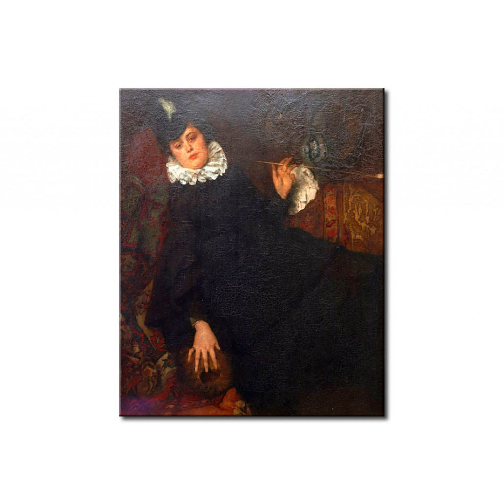 Schilderij  Wilhelm Leibl: Junge Pariserin