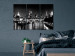 Canvas Triptych London by night - black and white panorama with the Thames 123650 additionalThumb 3