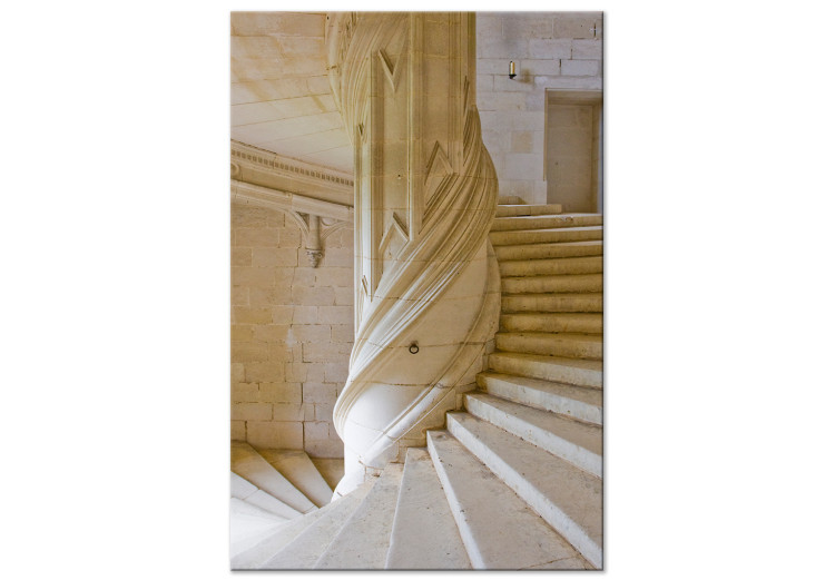 Canvas Stone spiral staircase - a photograph of sandstone architecture