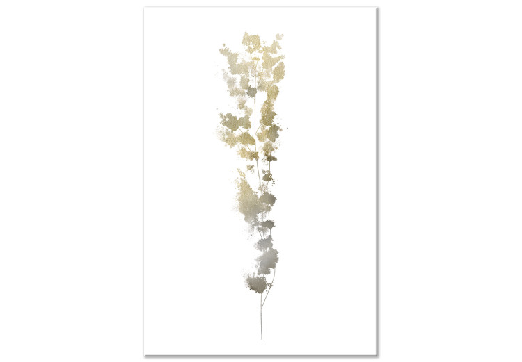 Obraz Smukła gałązka - nowoczesna abstrakcja w bieli z motywem roślinnym 125350