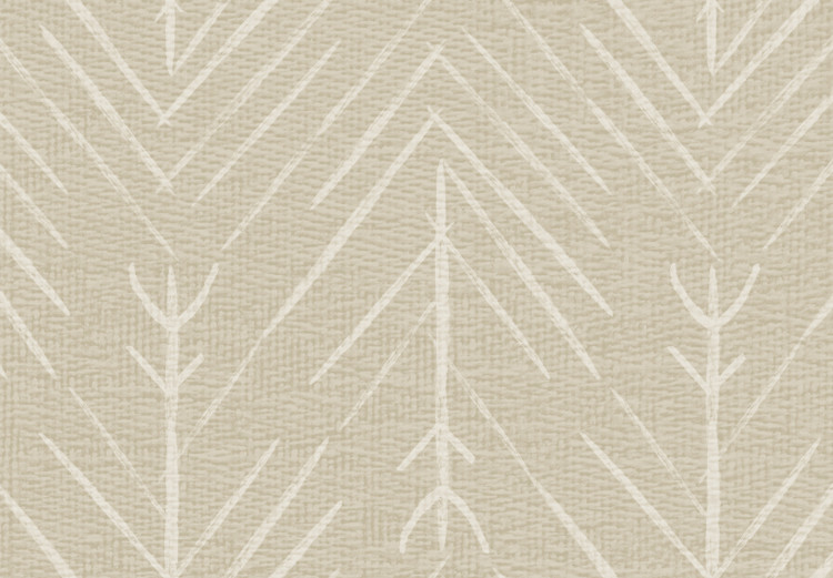 Photo Wallpaper Abstract Shuttlecocks - Regular Pattern With Lines on Beige Fabric 145750 additionalImage 3