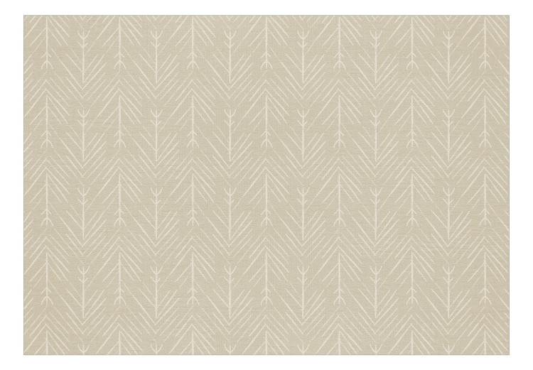 Photo Wallpaper Abstract Shuttlecocks - Regular Pattern With Lines on Beige Fabric 145750 additionalImage 1