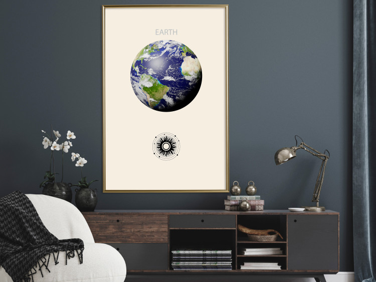 Wall Poster Earth - Green Planet and Abstract Composition With Solar System 146250 additionalImage 8