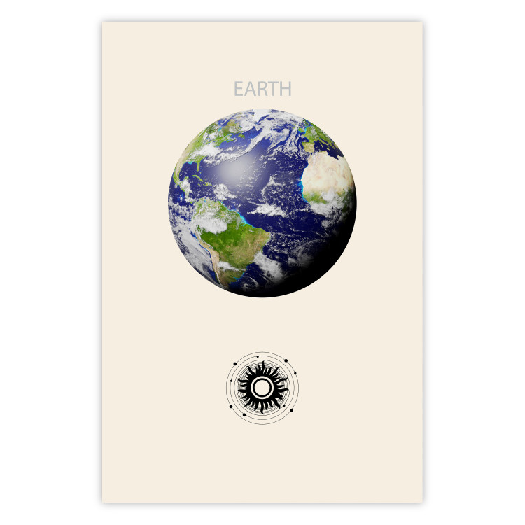 Wall Poster Earth - Green Planet and Abstract Composition With Solar System 146250