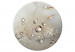 Rund tavla Dew Drops - Grass and Dandelion in the Rain on a Steel Background 148750