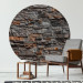 Fotomurales redondos Decorative Dark Sandstone - Natural Stone Tile Wall 149150 additionalThumb 2