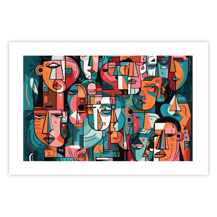 Póster Cubist Faces - Composition Created by Artificial Intelligence 151150 additionalImage 26