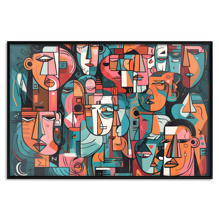 Poster Cubist Faces - Composition Created by Artificial Intelligence