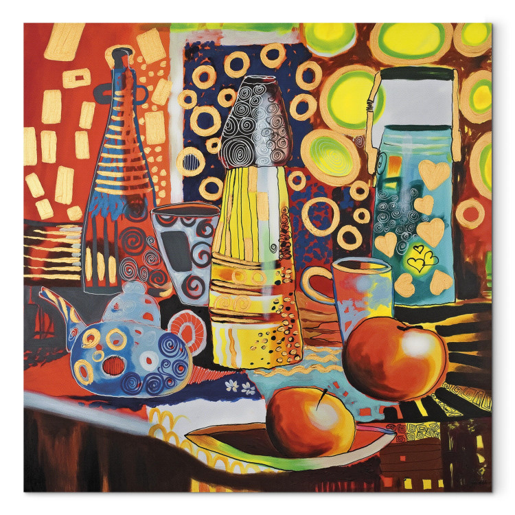 Canvas Power of Colour (1-piece) - Still life with colourful vessels 48450