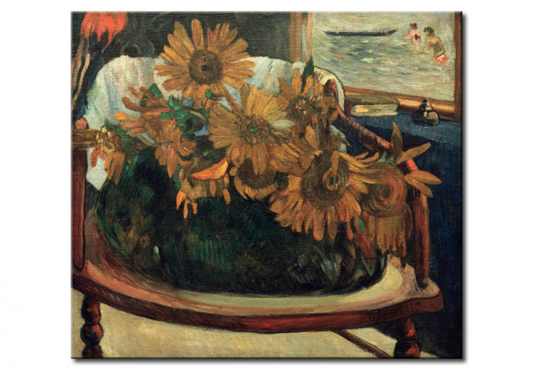 Kunstkopie Sonnenblumen auf einem Stuhl I 51550