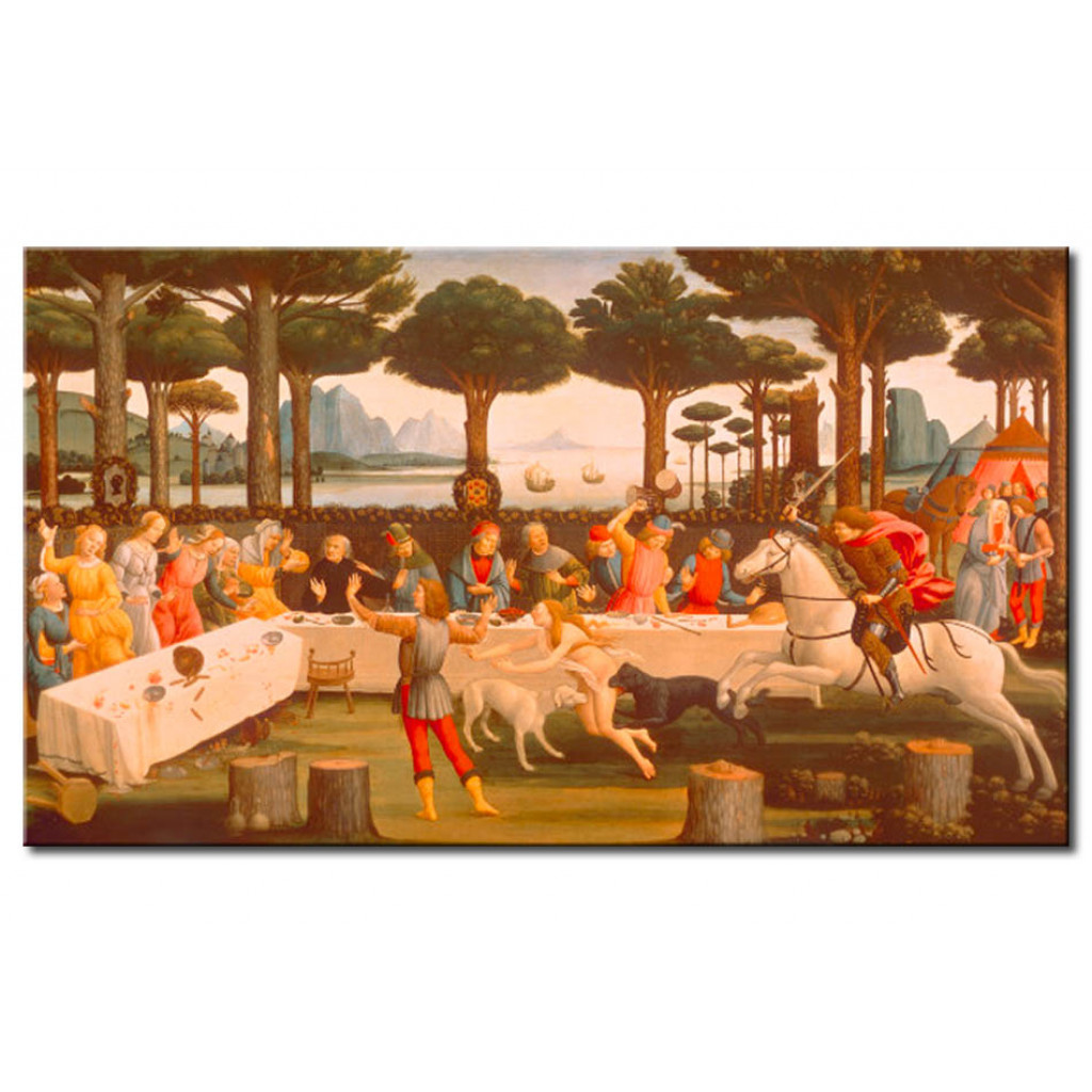Schilderij  Sandro Botticelli: The Story Of Nastagio Degli Honesti III