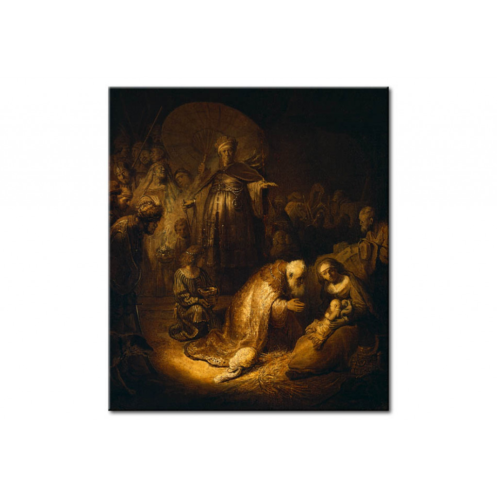 Schilderij  Rembrandt: Adoration Of The Magi