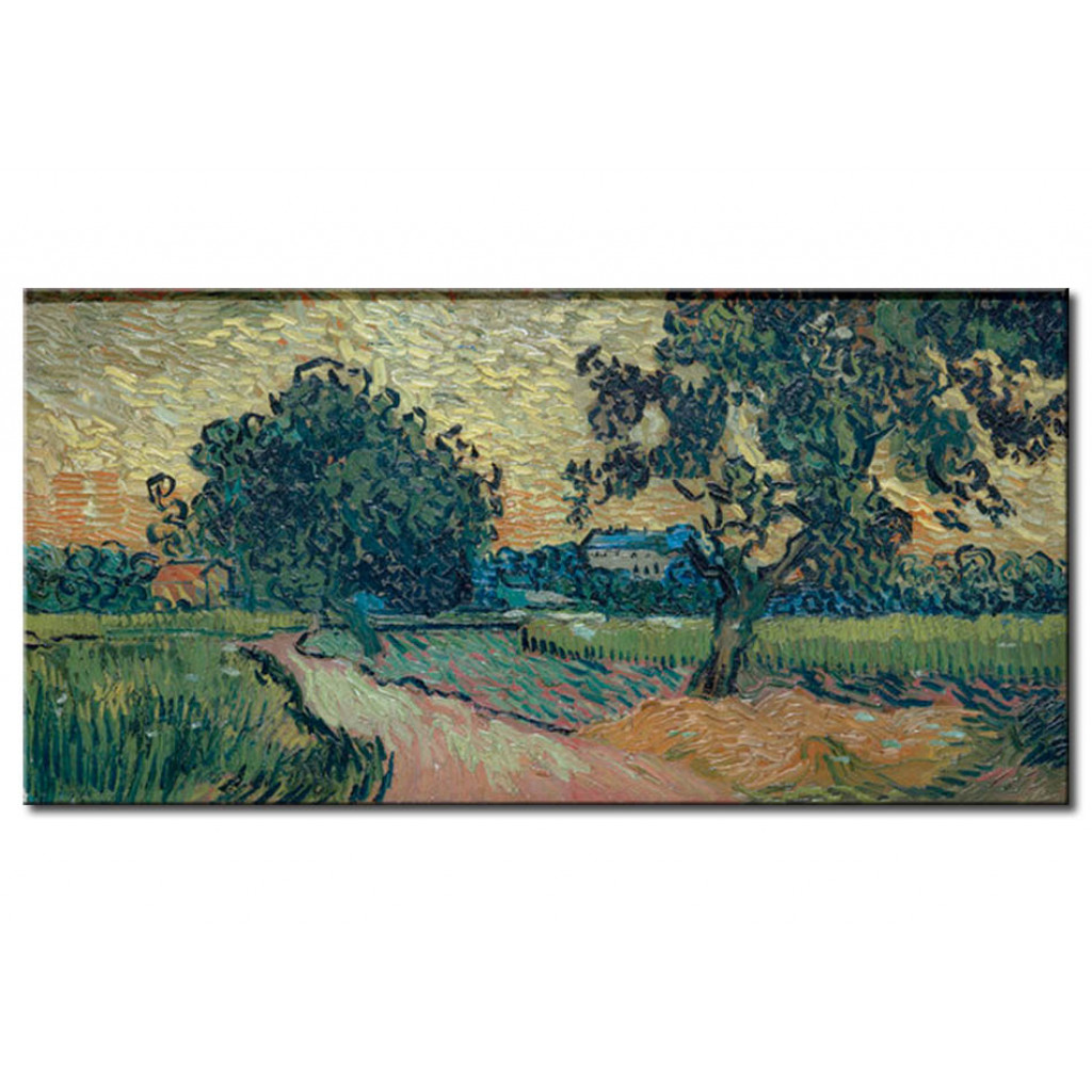Schilderij  Vincent Van Gogh: Landscape With The Chateau Of Auvers At Sunset
