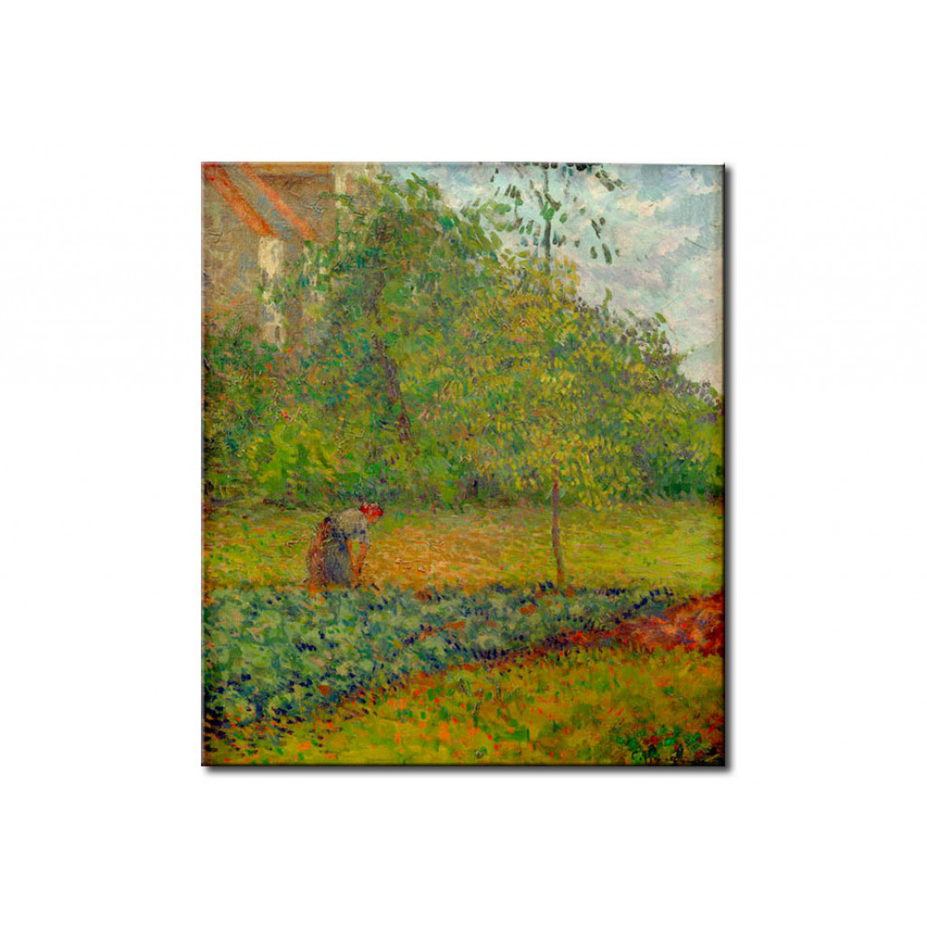 Schilderij  Camille Pissarro: Paysanne Dans Un Potager à Pontoise