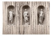 Mural Antiga Grécia - três estátuas em um fundo de madeira branca rachada 61950 additionalThumb 1