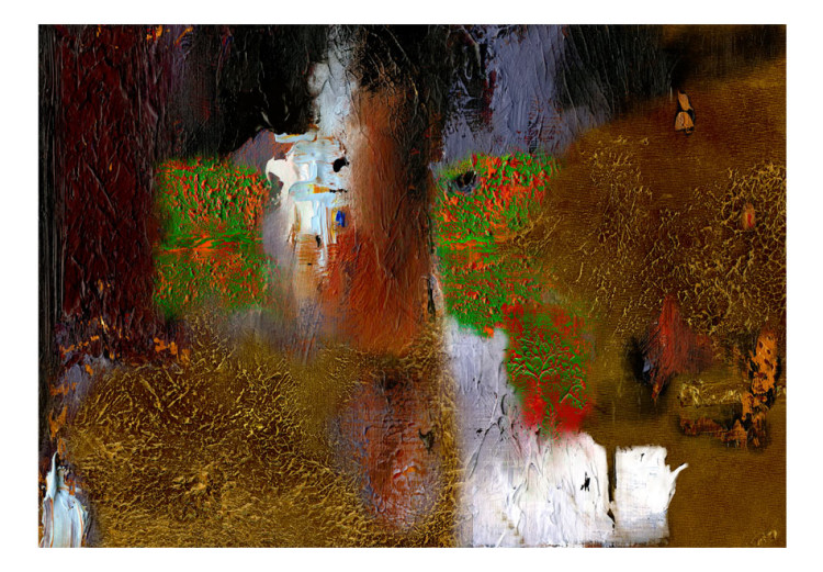 Wall Mural Painted abstraction - expression with gold and brown spots 91650 additionalImage 1