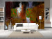 Wall Mural Painted abstraction - expression with gold and brown spots 91650
