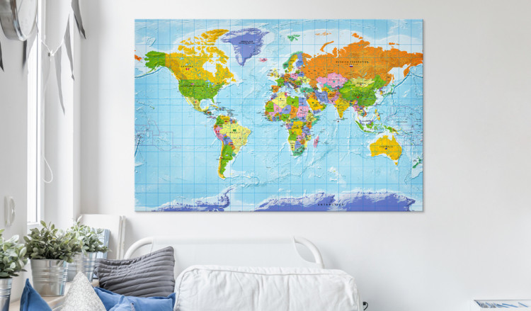 Ozdobna tablica korkowa Mapa świata: Flagi państw [Mapa korkowa] 95950 additionalImage 3