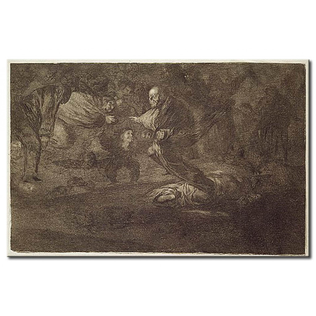 Schilderij  Francisco Goya: Funereal Riddle, Plate