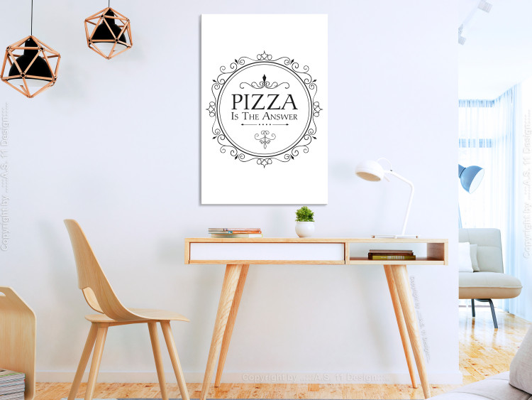art der - eine Wandbild Wandbilder the Zeit SW-Grafik Banksy Pizza für answer mit und - is - Street Pizza Aufschrift