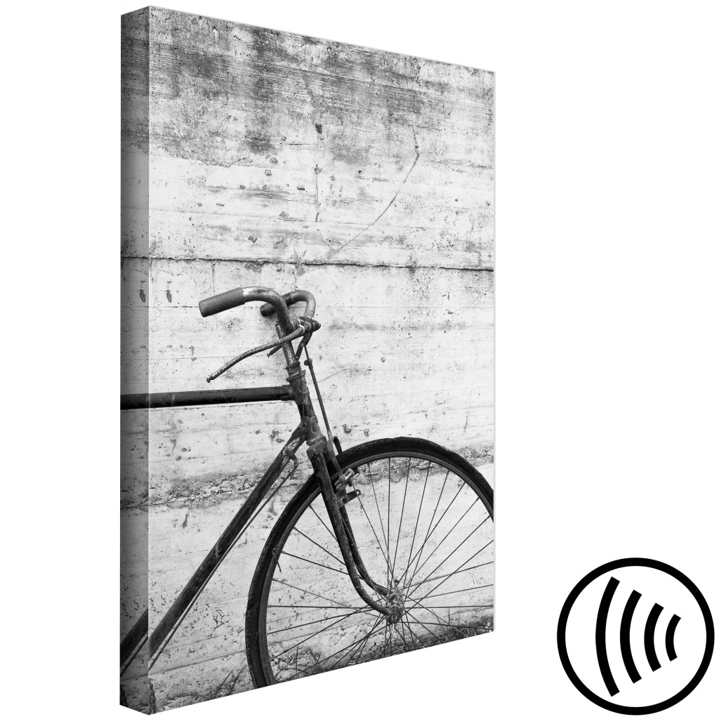 Schilderij  Vintage: Bicycle And Concrete (1 Part) Vertical