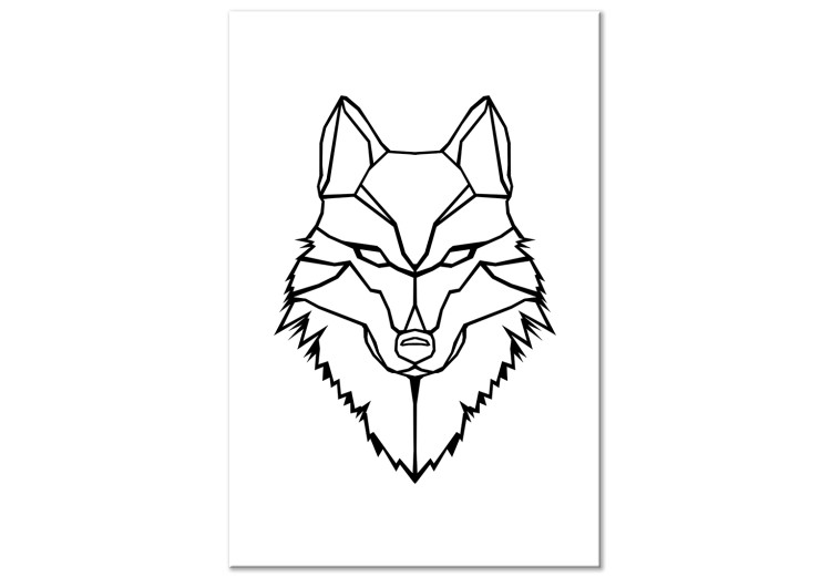 Obraz Czarne kontury wilka - geometryczna kompozycja na białym tle 125860