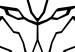 Obraz Czarne kontury wilka - geometryczna kompozycja na białym tle 125860 additionalThumb 5