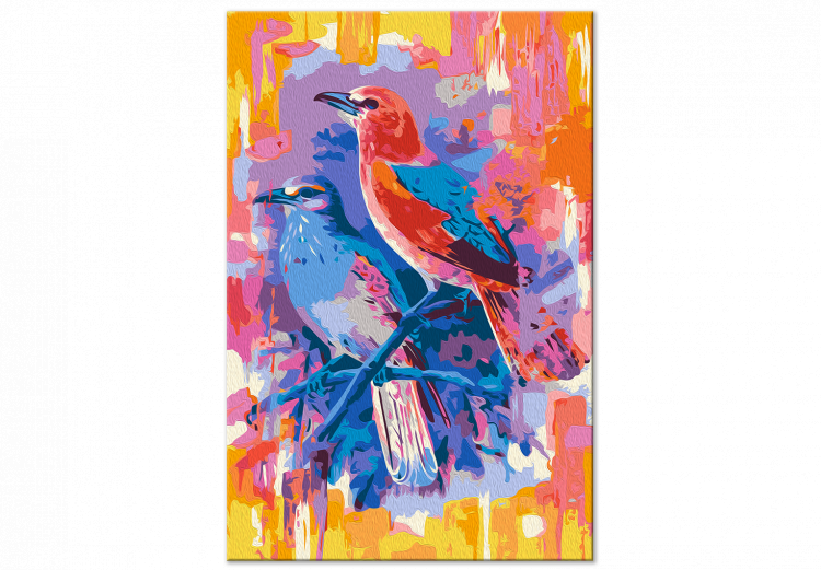 Obraz do malowania po numerach Czerwony i niebieski ptak 143660 additionalImage 3