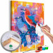 Obraz do malowania po numerach Czerwony i niebieski ptak 143660